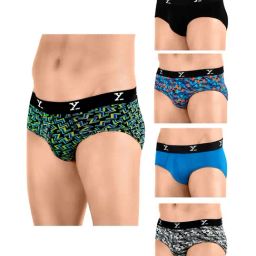 XYXX Black & Blue Skinny Fit Printed Briefs (Pack of 5)-picture-15