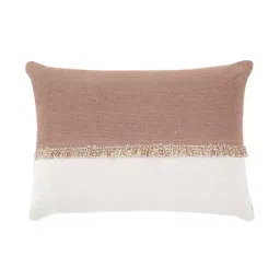 Home4U Brown & Cream Cotton Cushion Cover-image-0