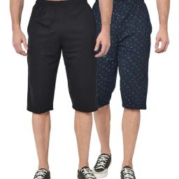 Vimal Jonney Black & Navy Regular Fit Capris - Pack of 2-picture-19