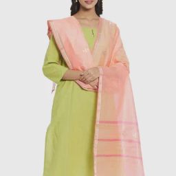 Fabindia Peach Woven Pattern Dupatta-image-42