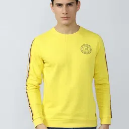 Academy By Van Heusen Yellow Slim Fit Striped Sweatshirts-image-91