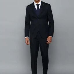 Allen Solly Navy Blue Slim Fit Three Piece Suits-image-12