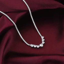 GIVA 92.5 Sterling Silver Zirconia Heart Necklace-image-41