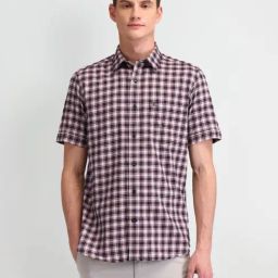 Arrow Sport Medium Red Cotton Regular Fit Checks Shirt-picture-18
