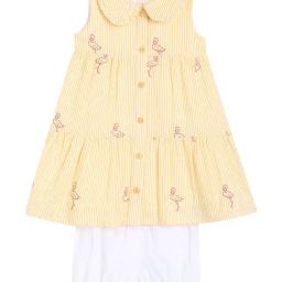 Miniklub Girls Yellow Cotton Printed Casual Dress-image-44
