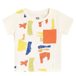Miniklub Boys White Cotton Printed T-Shirt-image-95