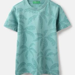 United Colors of Benetton Boys Blue Cotton Printed T-Shirt-23