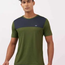 Wildcraft Green & Blue Regular Fit Colourblocked T-Shirt-picture-22