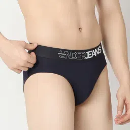 Underjeans By Spykar Assorted Cotton Regular Fit Briefs - Set Of 2 image 2