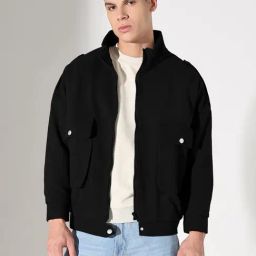SHOWOFFFF Black Solid Regular Fit Jacket-picture-14