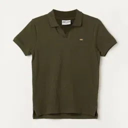 Fame Forever by Lifestyle Boys Olive Cotton Textured Polo T-Shirt-picture-13