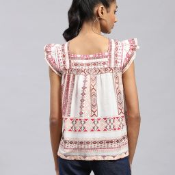 Label Ritu Kumar Pink Geometric Print Top image 2