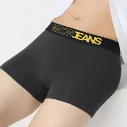 Underjeans By Spykar Assorted Cotton Regular Fit Trunks - Set Of 2 image 4