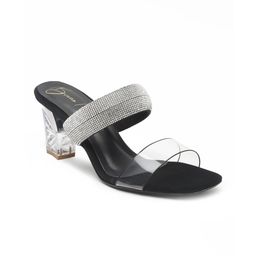 Bruno Manetti Embellished Suede Open Toe Block Heels image 4
