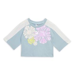 Puma Girls T7 SNFLR Graphic Floral Print Pure Cotton T-shirt-image-76