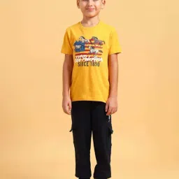 U.S. Polo Assn. Boys Yellow Cotton Printed T-shirts-picture-49
