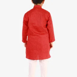 Pro-Ethic Style Developer Kids Red & White Printed Full Sleeves Kurta with Pyjamas image 2