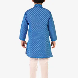Pro-Ethic Style Developer Kids Dark Blue & White Printed Full Sleeves Kurta with Pyjamas image 2