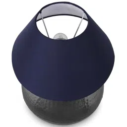 Homesake Black Hammered Pitcher Table Lamp With Blue Cone Shade (Bulb Included) - Set of 1 image 3
