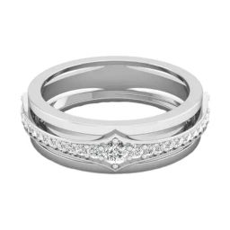SHINE ETERNAL Lab Grown Diamond 14k (585) White Gold Lumen Band Ring for Men-picture-12