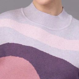 Red Tape Lavender Regular Fit Color-Block Sweater image 5