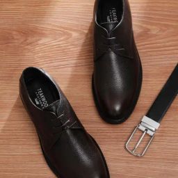 Teakwood Leathers Men's Dark Brown Derby Shoes-image-80