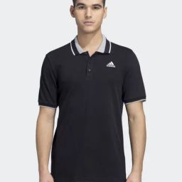 Adidas Black Cotton Regular Fit Sports Polo-image-90