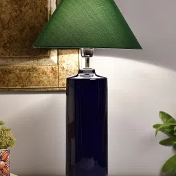 Homesake Blue Ceramic Table Lamp with Cone Shade (Bulb Included) - Set of 1 image 1