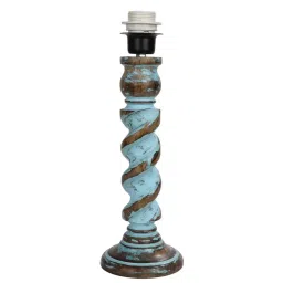 Homesake 'Signature Rustic Rope Distress' Black & Turquoise Wood Table Lamp with Shade - Set of 1 image 3