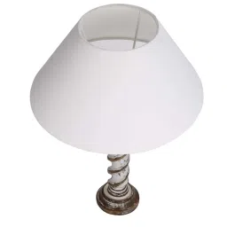 Homesake 'Signature Rustic Rope' White Wood Table Lamp with Cone Shade - Set of 1 image 3