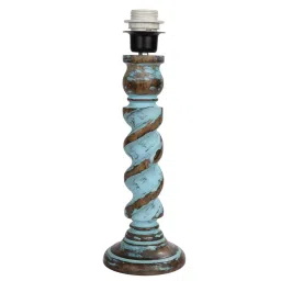 Homesake 'Signature Rustic Rope Distress' White & Turquoise Wood Table Lamp with Shade - Set of 1 image 4