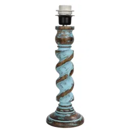 Homesake 'Signature Rustic Rope Distress' Brown & Turquoise Wood Table Lamp with Shade - Set of 1 image 4