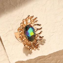 Sohi Women's Crystal Tentacles Statement Ring-picture-47