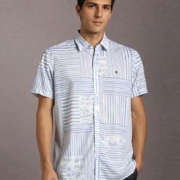 Louis Philippe White Slim Fit Printed Shirt-picture-9