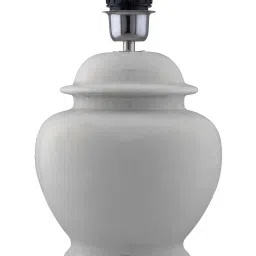 Homesake White Ceramic Table Lamp with Drum Shade (Bulb Included) - Set of 1 image 4