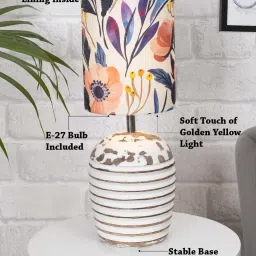 Homesake 'Modern' Multicolor Wood Table Lamp with Base - Set of 1 image 4