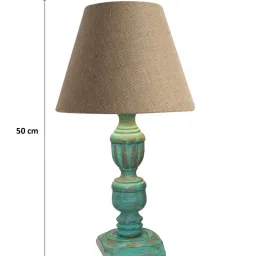Homesake 'Rustic Algae' Brown & Green Wood Trophy Carved Table Lamp with Shade - Set of 1 image 5
