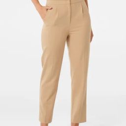 Forever New Beige Relaxed Fit High Rise Pleated Pants-image-97