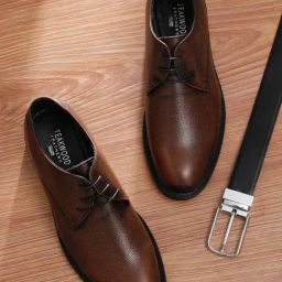 Teakwood Leathers Men's Tan Derby Shoes-image-87