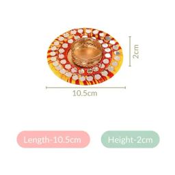 Nestasia Handmade Tealight Candle Holders with Thread and Mirrorwork (Set of 4) image 5