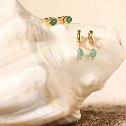 Real Gold-Plated Z Aventurine Bobble Earrings Set Of Two-image-41