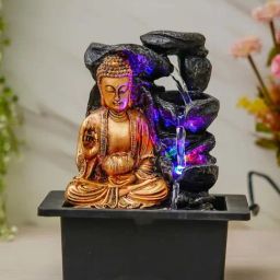 CHRONIKLE Golden Brown Polyresin Buddha 3 Step Indoor Water Fountain-image-8