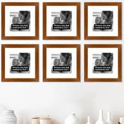 Art Street Synthetic Wood Brown Photo Frame (8 x 8 Inch) - Set of 6-1