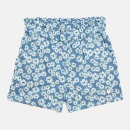 Blue Giraffe Girls Blue Pure Cotton Shorts-image-3