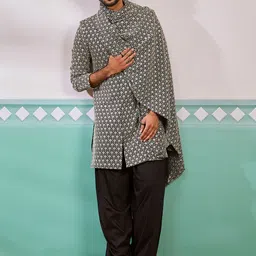 VASTRAMAY Embroidered Sherwani & Patiala With Dupatta Set-picture-48