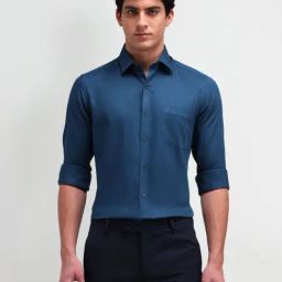 Arrow Blue Cotton Slim Fit Shirt-picture-29