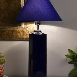 Homesake Blue Ceramic Table Lamp with Cone Shade (Bulb Included) - Set of 1 image 1
