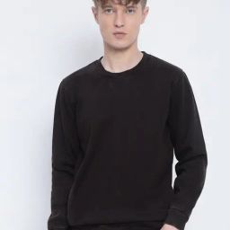 Showoff Black Cotton Slim Fit Pullover-picture-33