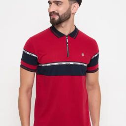 Duke Red Slim fit Stripes Polo T-Shirt-picture-42