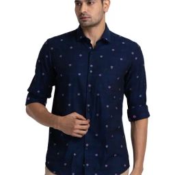 Raymond Blue Contemporary Fit Texture Shirt-picture-33